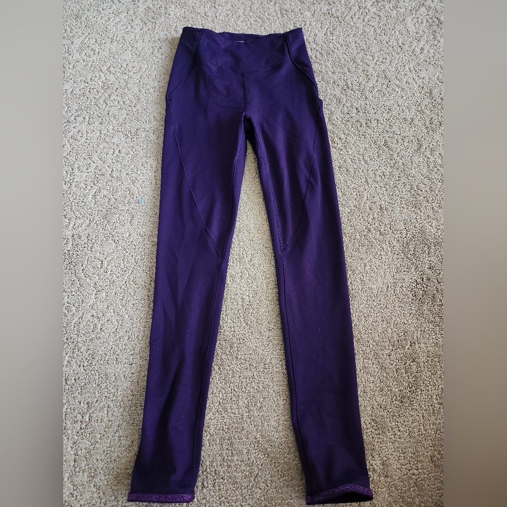 Victorias secret metallic purple leggings size 2